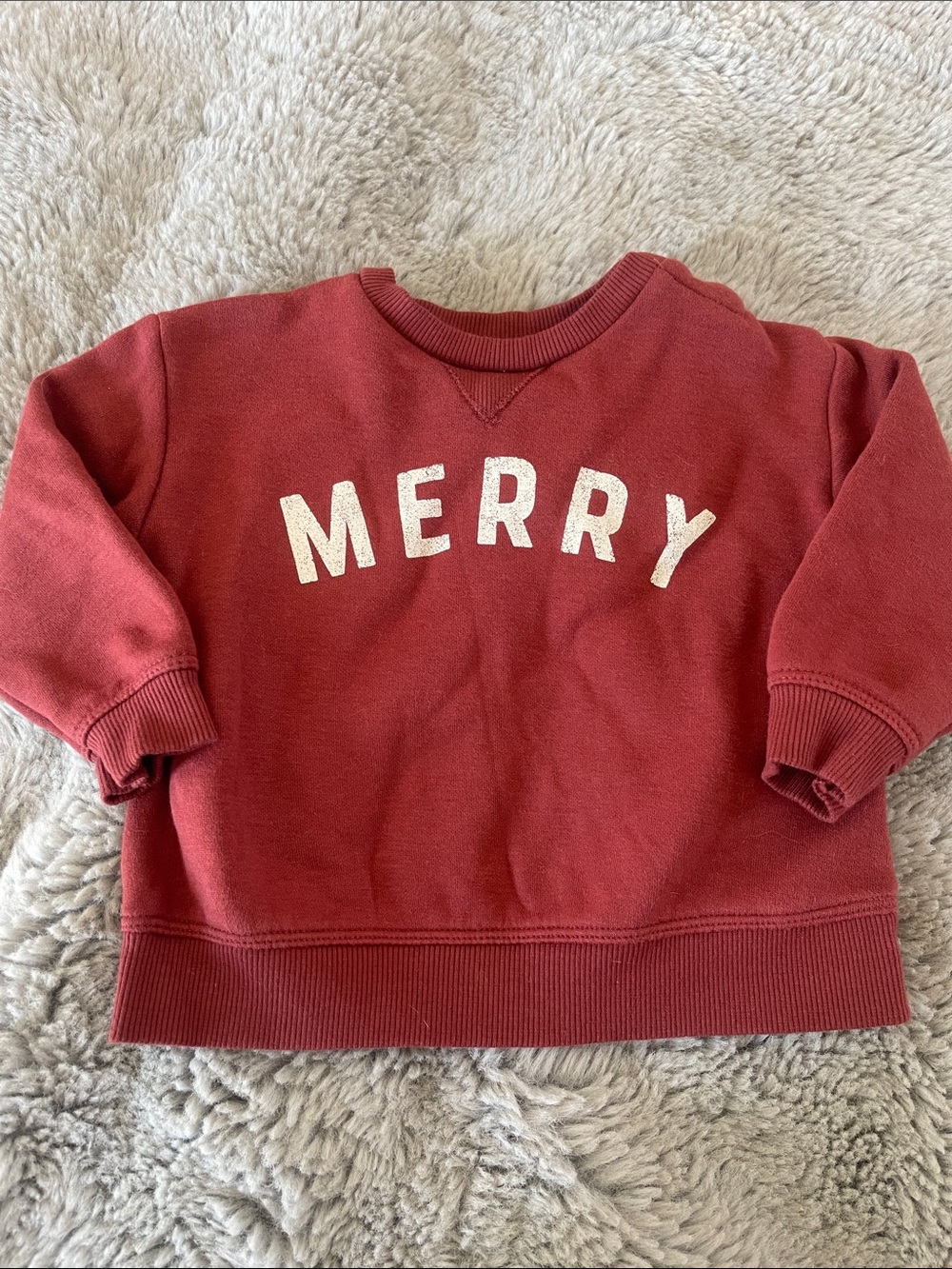 Merry Christmas Red Crewneck Sweatshirt Sz 9M